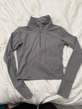PARAGON Gray Long-Sleeve Half-Zip Athletic Top